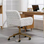Sedia da Ufficio Girevole Reclinabile in Velluto, Altezza Regolabile, Beige/Nero/Grigio/Arancione/Rosa/Viola, 1 Posto