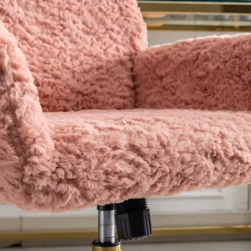 Sedia da Ufficio Girevole Reclinabile in Velluto, Altezza Regolabile, Beige/Nero/Grigio/Arancione/Rosa/Viola, 1 Posto