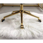 Sedia da Ufficio Girevole Reclinabile in Velluto, Altezza Regolabile, Beige/Nero/Grigio/Arancione/Rosa/Viola, 1 Posto