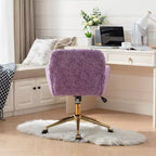 Sedia da Ufficio Girevole Reclinabile in Velluto, Altezza Regolabile, Beige/Nero/Grigio/Arancione/Rosa/Viola, 1 Posto