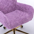 Sedia da Ufficio Girevole Reclinabile in Velluto, Altezza Regolabile, Beige/Nero/Grigio/Arancione/Rosa/Viola, 1 Posto