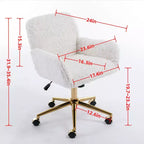 Sedia da Ufficio Girevole Reclinabile in Velluto, Altezza Regolabile, Beige/Nero/Grigio/Arancione/Rosa/Viola, 1 Posto