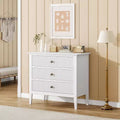 COZONY 3 Drawer Dresser Set of 2, Fluted Wood Chest Golden Handle Modern for Bedroom Living Room Hallway Entryway