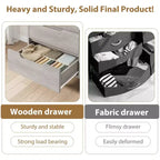 Cassettiera a 6 cassetti nera/grigia/bianca, 120 cm, mobile contenitore indipendente per 1 persona