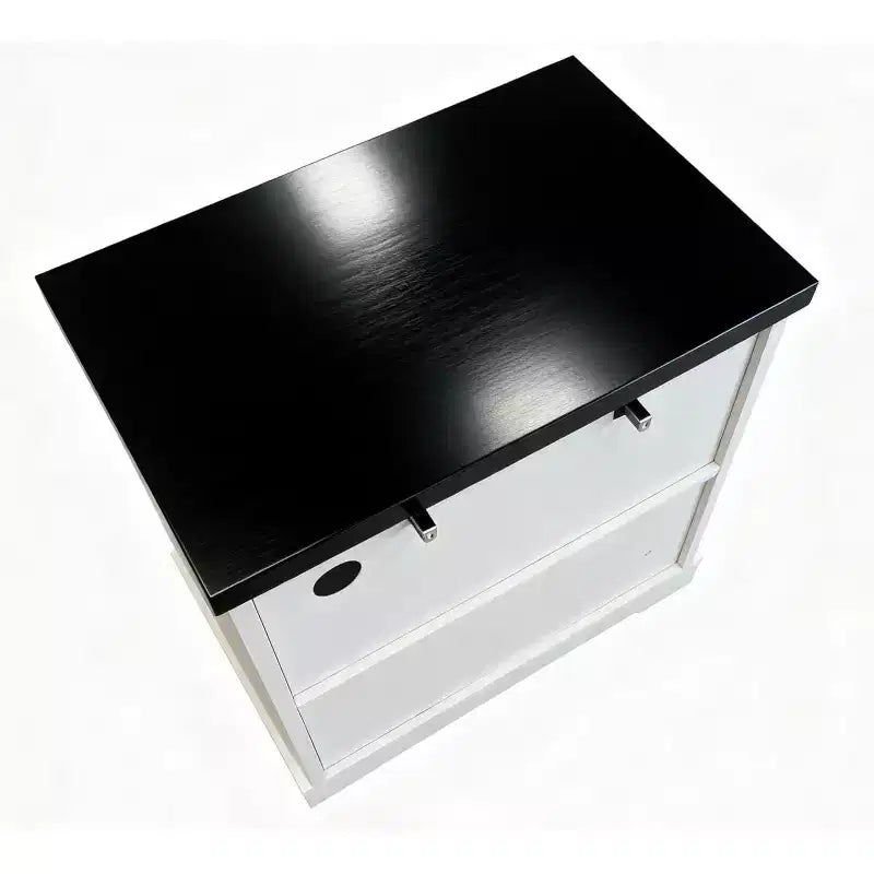 Mobile buffet nero/marrone con ante in vetro e presa di corrente integrata, a 2 ante, grande/piccolo