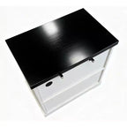 Mobile buffet nero/marrone con ante in vetro e presa di corrente integrata, a 2 ante, grande/piccolo