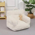 Kids Bean Bag Chair, Comfy Toddler Chair with a Strawberry Bear, Toddler Bean Bag Sofa for Boys and Girls, Soft Corduroy Cover Lazy Sofa,Beige
