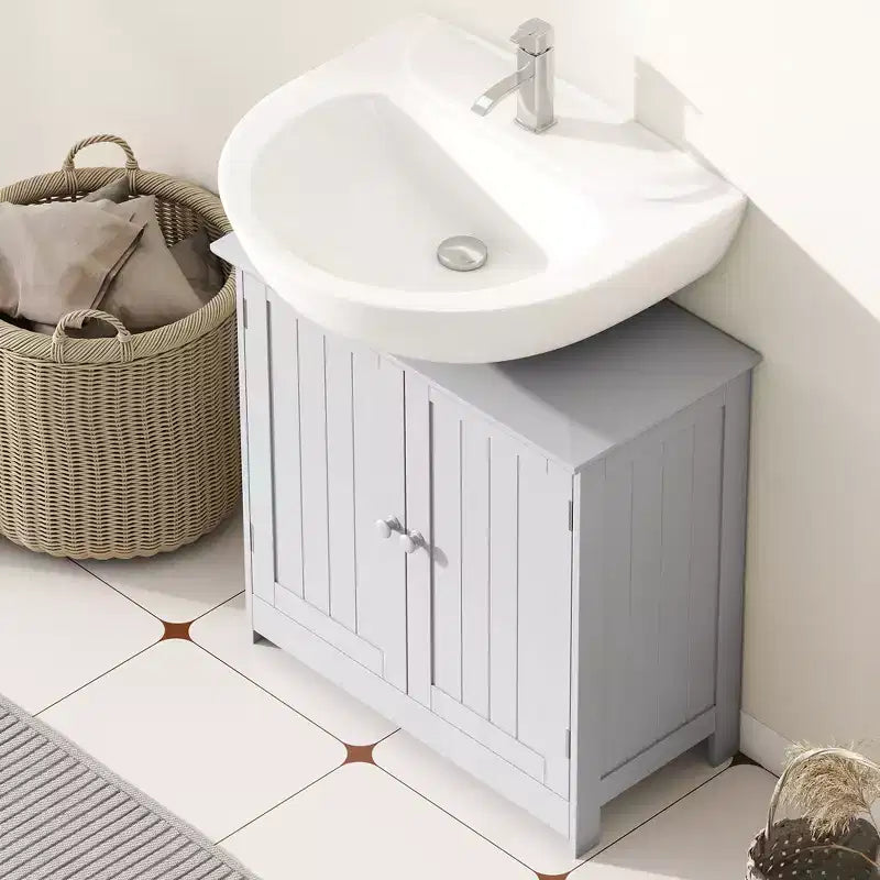 Mobiletto da Bagno Sotto Lavello, 2 Ante e Ripiano Regolabile, 7 Colori, 1 Unità