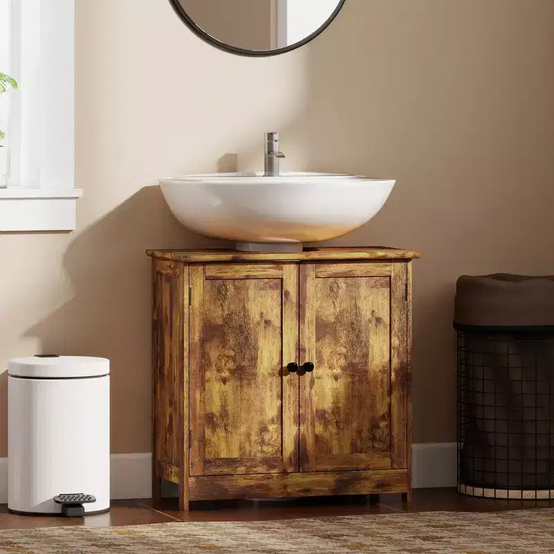 Mobiletto da Bagno Sotto Lavello, 2 Ante e Ripiano Regolabile, 7 Colori, 1 Unità