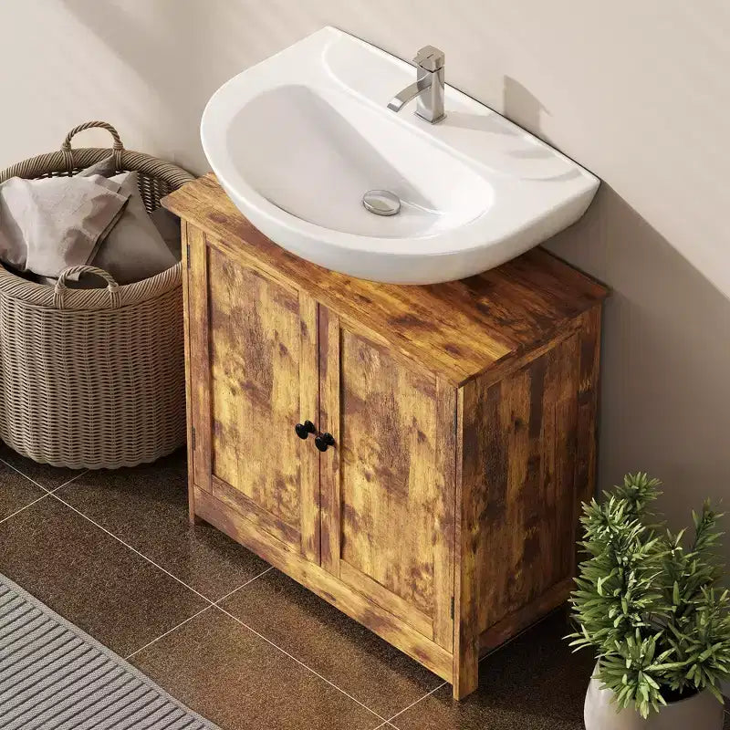 Mobiletto da Bagno Sotto Lavello, 2 Ante e Ripiano Regolabile, 7 Colori, 1 Unità