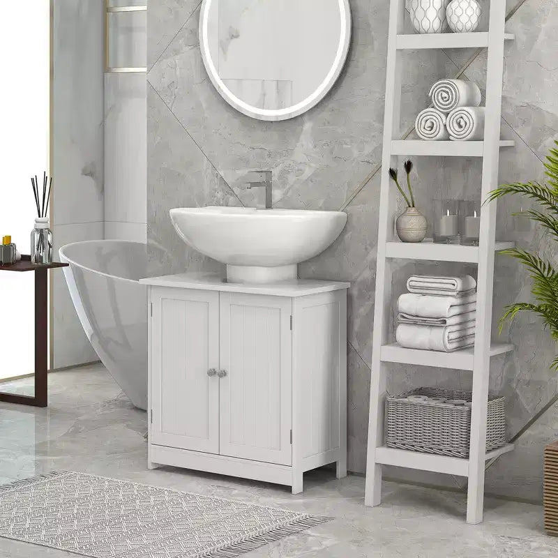 Mobiletto da Bagno Sotto Lavello, 2 Ante e Ripiano Regolabile, 7 Colori, 1 Unità