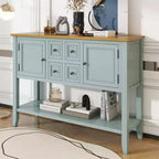 Consolle da Fattoria Lime White, 4 Cassetti e 2 Armadietti
