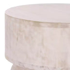 Tavolino rotondo color beige in legno di mango, 1 pezzo