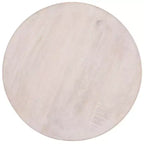 Tavolino rotondo color beige in legno di mango, 1 pezzo