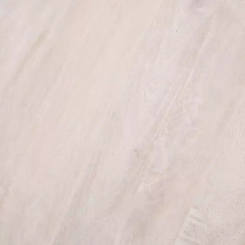 Tavolino rotondo color beige in legno di mango, 1 pezzo