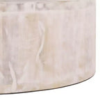 Tavolino rotondo color beige in legno di mango, 1 pezzo