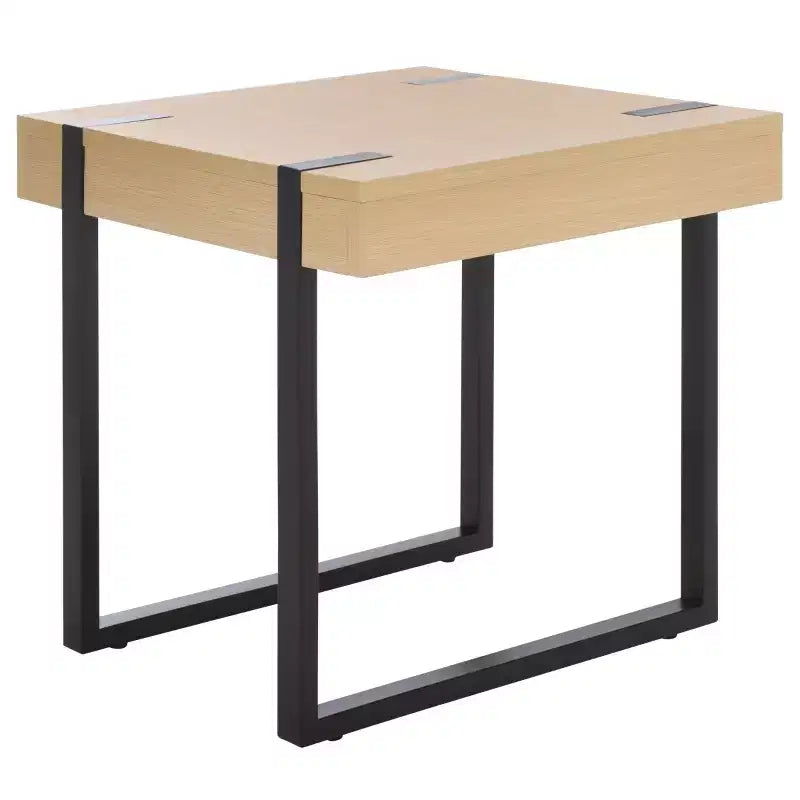 Tavolino quadrato con accenti neri e beige, 1 pezzo