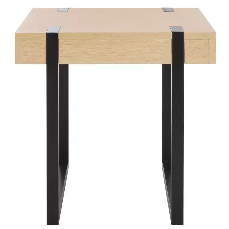 Tavolino quadrato con accenti neri e beige, 1 pezzo