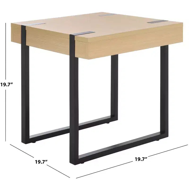 Tavolino quadrato con accenti neri e beige, 1 pezzo