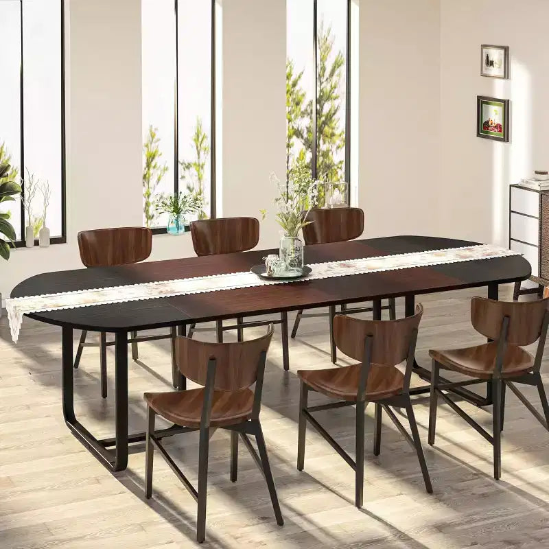 Tavolo da pranzo ovale moderno nero, 6-8 posti