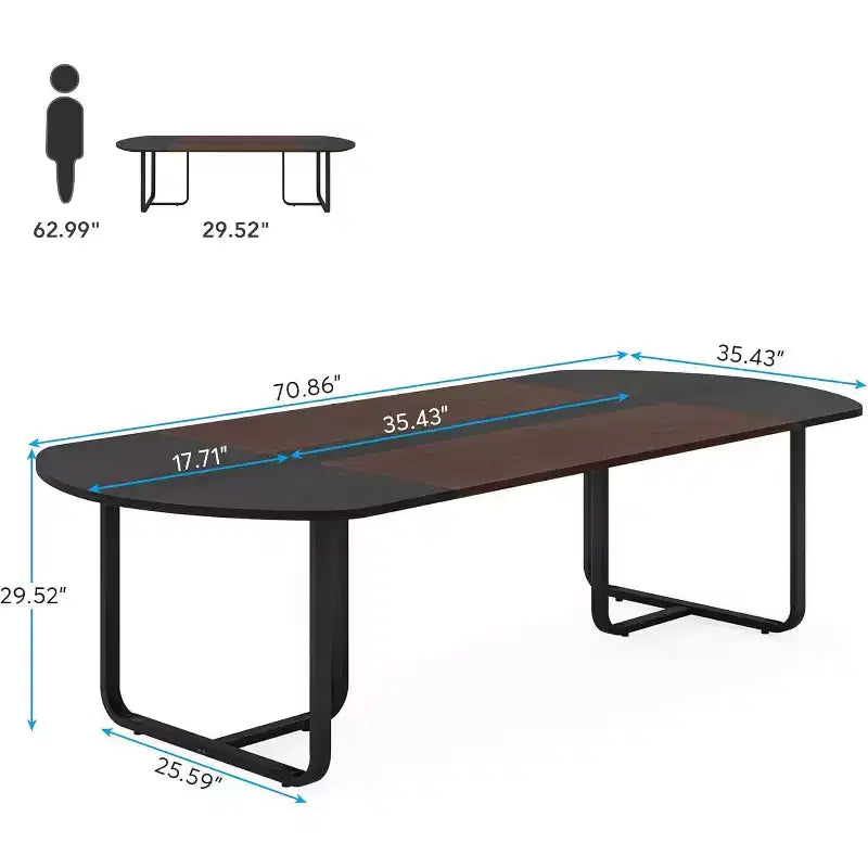 Tavolo da pranzo ovale moderno nero, 6-8 posti