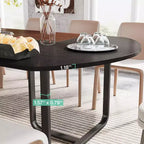 Tavolo da pranzo ovale moderno nero, 6-8 posti