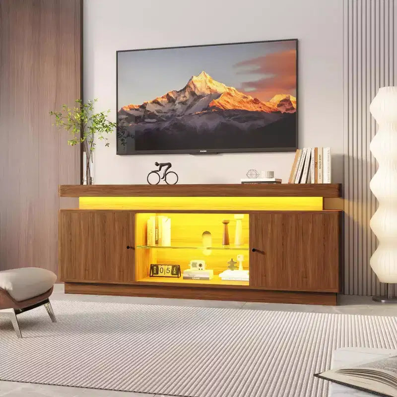 Mobile TV da 160 cm stile rustico per TV fino a 65 pollici, grigio sbiadito