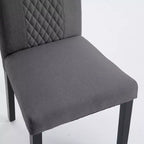 Sedia da pranzo in tessuto trapuntato a diamante beige/grigio, set da 2