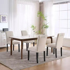 Sedia da pranzo in tessuto trapuntato a diamante beige/grigio, set da 2