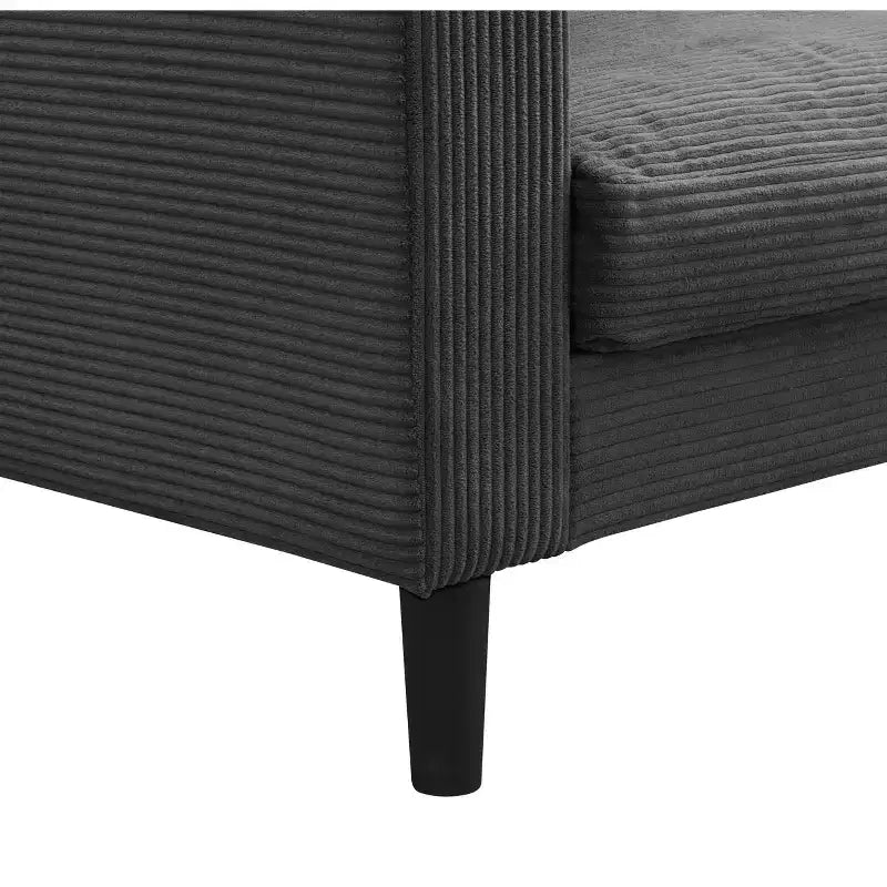Divano a 3 posti in velluto a coste grigio/grigio chiaro/giallo con 2 cuscini decorativi