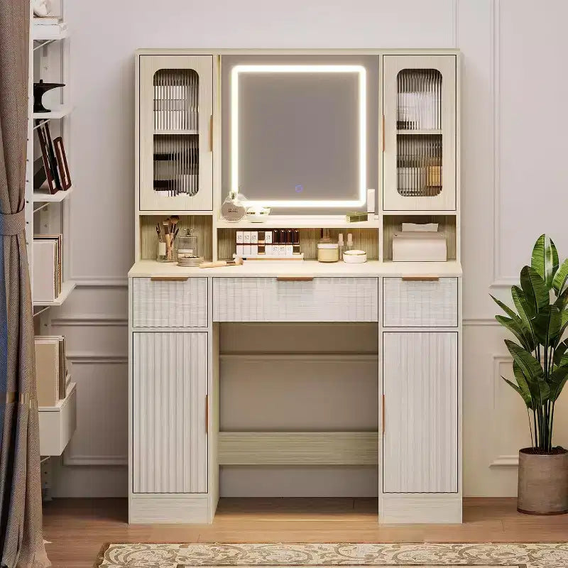 Vanity Desk with Mirror, Makeup Dressing Table, Modern Vanities with Storage Space for Bedroom, Livingroom