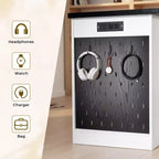 Scrivania moderna scanalata da ufficio 55", rovere chiaro/bianco, singola