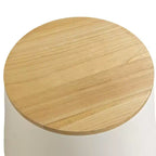 Tavolino rotondo contenitore bianco/nero con piano in legno rimovibile, 1 pezzo