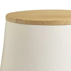 Tavolino rotondo contenitore bianco/nero con piano in legno rimovibile, 1 pezzo