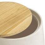 Tavolino rotondo contenitore bianco/nero con piano in legno rimovibile, 1 pezzo