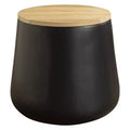 LeisureMod Orunel Modern Storage End Table - Fiberstone Base with Removable Wood Top