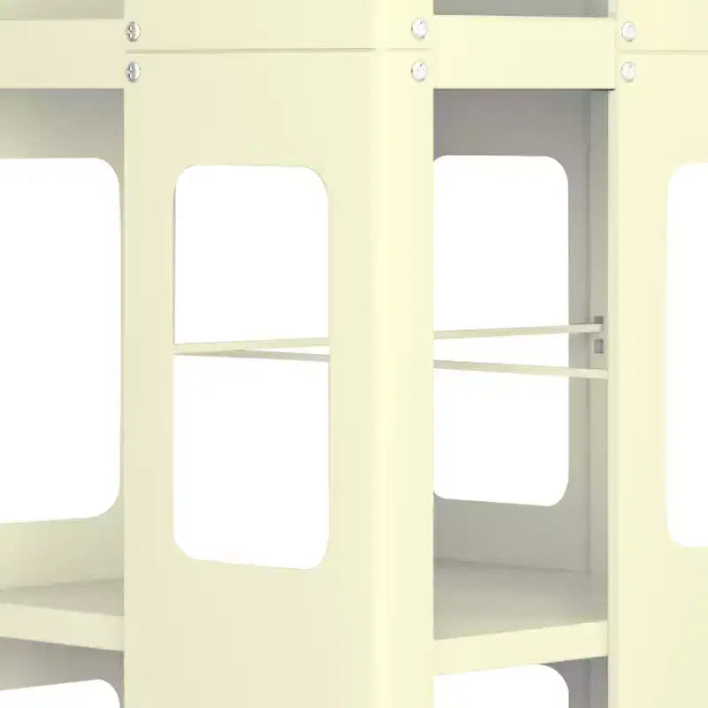 Libreria Girevole a 4 Livelli Interamente in Acciaio con Ruote a 360°, Design Ampio Robusto e Spazioso, Facile Montaggio