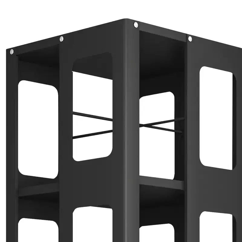 Libreria Girevole a 4 Livelli Interamente in Acciaio con Ruote a 360°, Design Ampio Robusto e Spazioso, Facile Montaggio