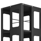 Libreria Girevole a 4 Livelli Interamente in Acciaio con Ruote a 360°, Design Ampio Robusto e Spazioso, Facile Montaggio