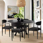 Sedie da pranzo con braccioli in ciniglia beige/nera, set da 2 – Sedute imbottite extra larghe con gambe in metallo