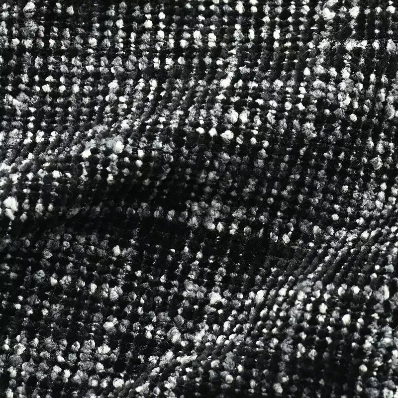 Sedie da pranzo con braccioli in ciniglia beige/nera, set da 2 – Sedute imbottite extra larghe con gambe in metallo