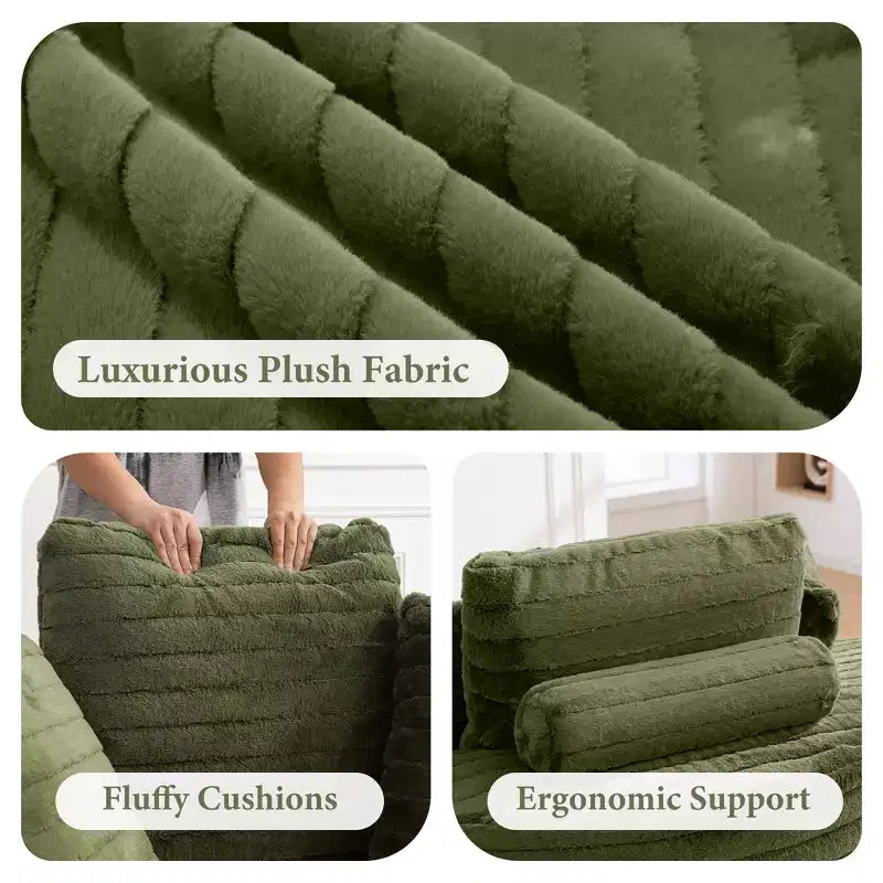 Sedia/Pouf da Pavimento Rotondo Verde Oversize per 1 Persona