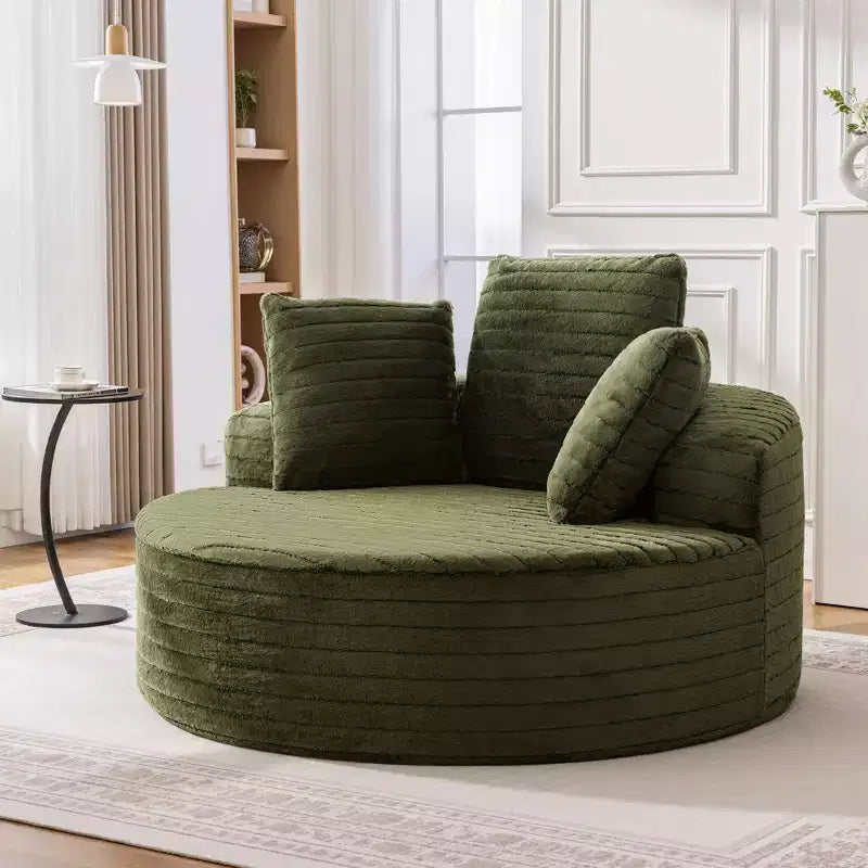 Sedia/Pouf da Pavimento Rotondo Verde Oversize per 1 Persona