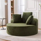 Sedia/Pouf da Pavimento Rotondo Verde Oversize per 1 Persona
