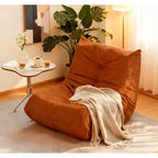 Luxury Accent Chair Button-Tufted Detail Orange Microfiber Comfy Chair Living Room Furniture