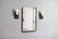 Black Mirror, Deep Metal Frame, Modern Wall Mount for Bedroom Living Room Entryway