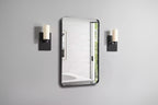 Black Mirror, Deep Metal Frame, Modern Wall Mount for Bedroom Living Room Entryway