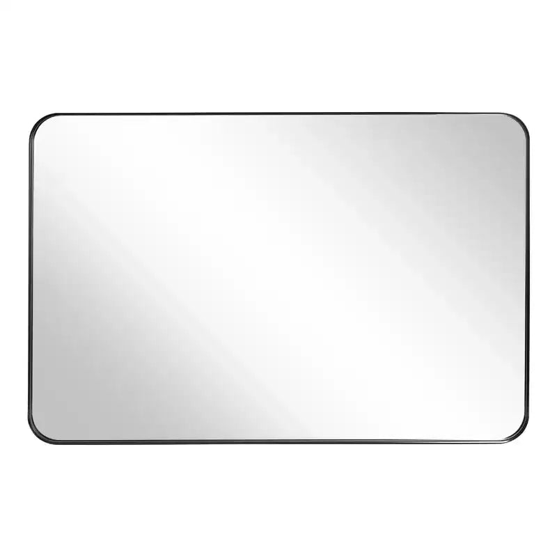 Specchio da parete rettangolare nero, cornice in metallo, montaggio a parete – Singolo, 30x36"