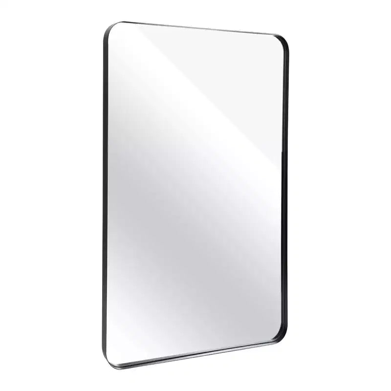 Specchio da parete rettangolare nero, cornice in metallo, montaggio a parete – Singolo, 30x36"