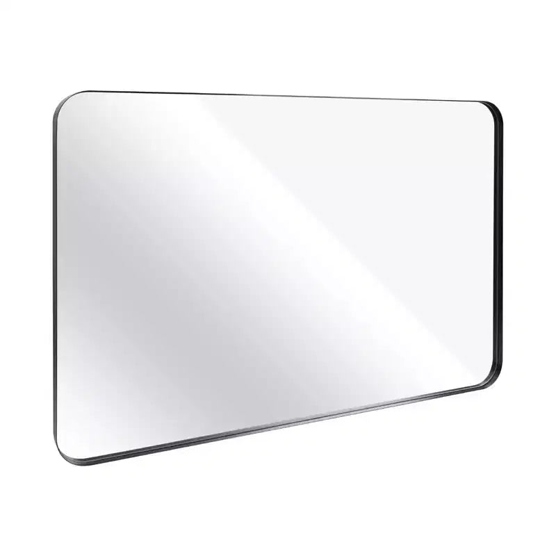 Specchio da parete rettangolare nero, cornice in metallo, montaggio a parete – Singolo, 30x36"